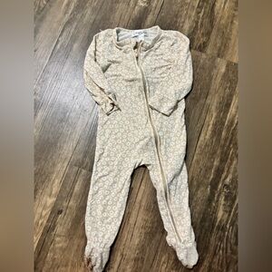 Adorable Beige Floral Kids Footie